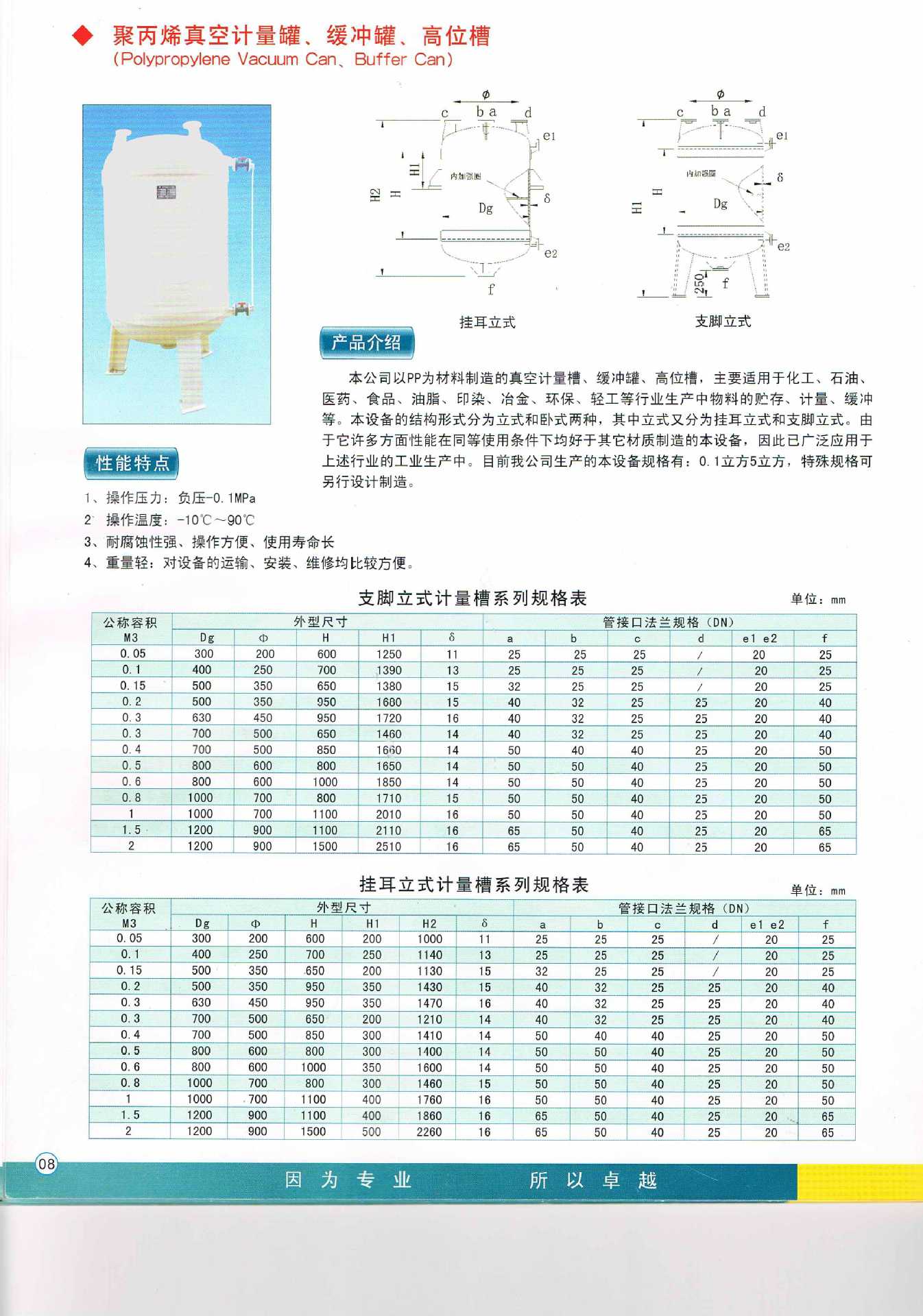 真空计量罐说明及参数