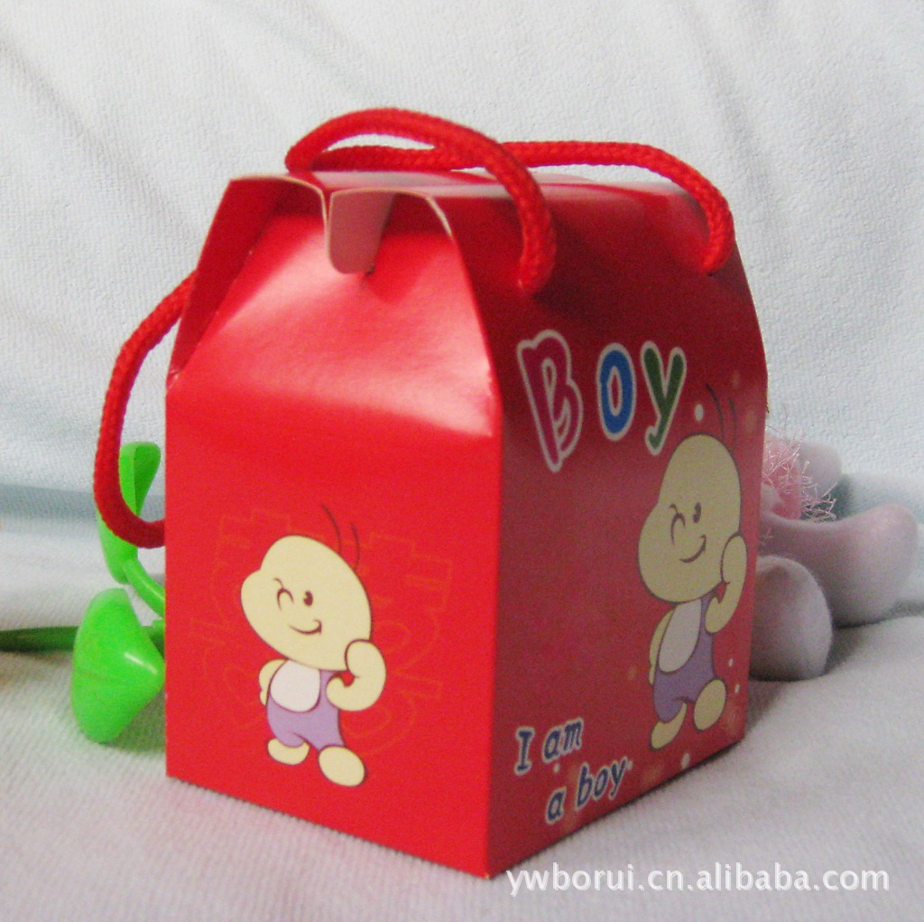 纸盒-喜蛋盒批发 中号男宝宝出生喜蛋盒 喜糖盒