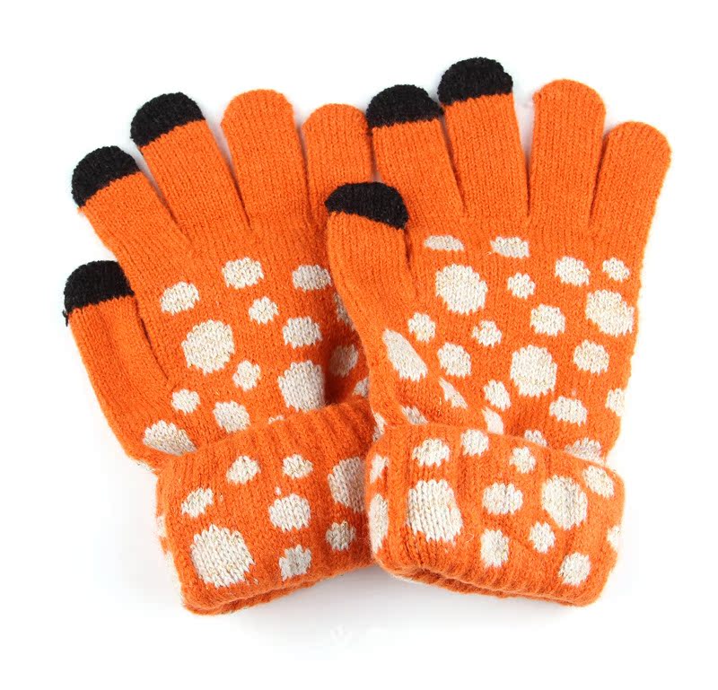 【金丝圆点时尚触点屏手套 批发 义乌触摸屏手