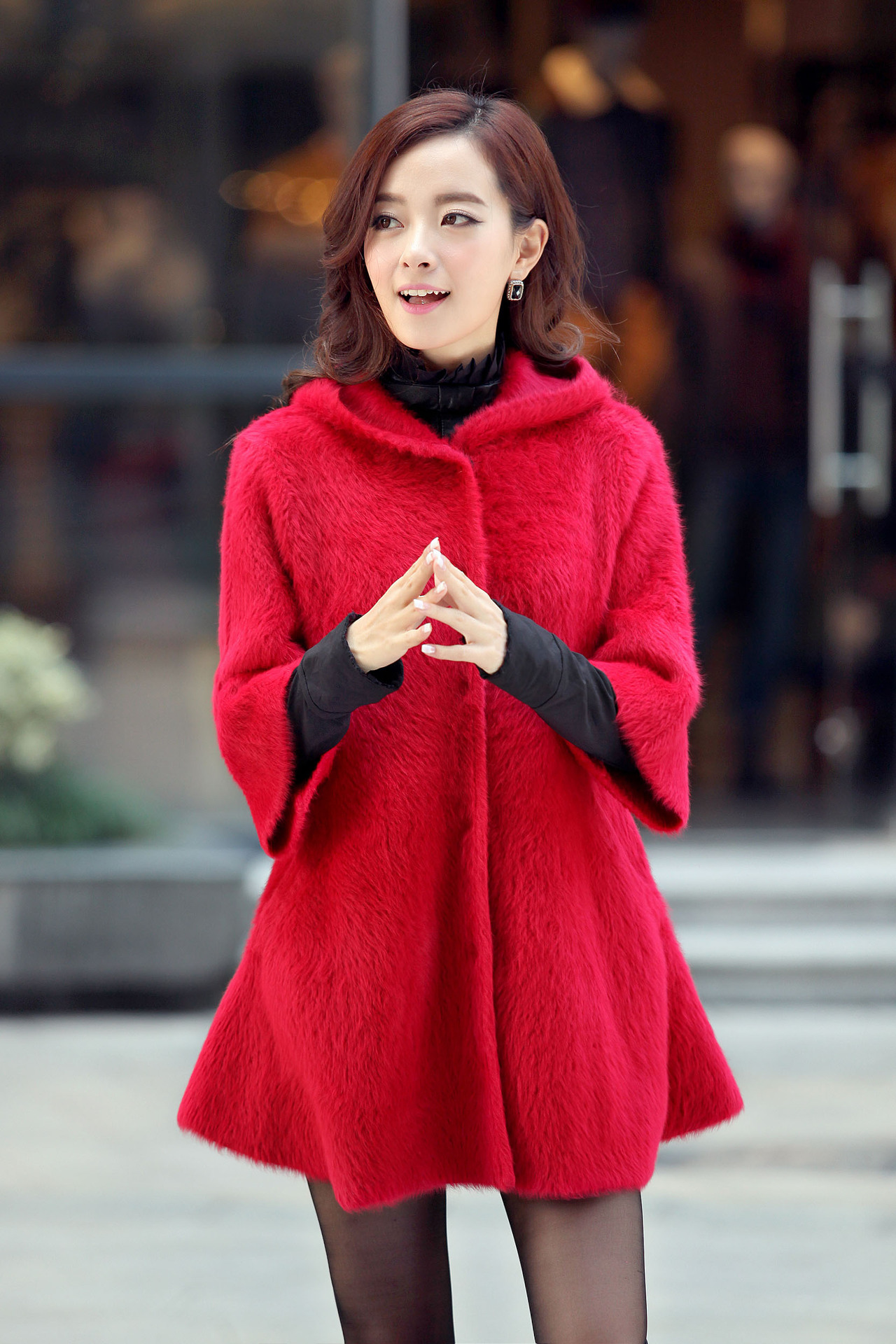 新款貂绒大衣冬 高端欧美<em>长款</em>毛<em>领加厚毛衣</em>女