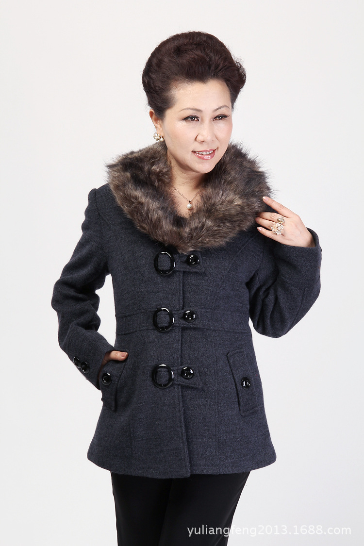 【中老年女装毛呢大衣<em>外套</em> 批发<em>中年女式</em>羊毛