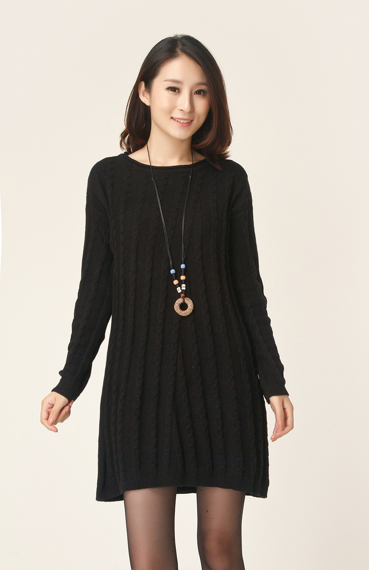 【精品女装203 秋装<em>新款</em>中长款<em>毛线衣</em> 宽松毛