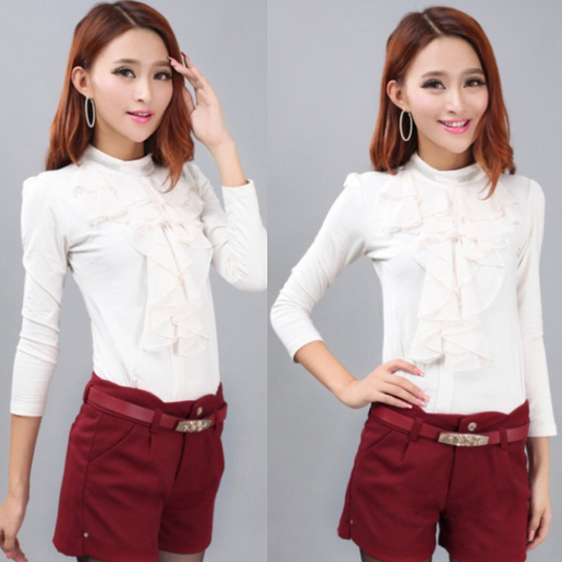 2013秋装高腰大码<em>韩版</em>毛呢<em>短裤女秋冬</em>黑色短