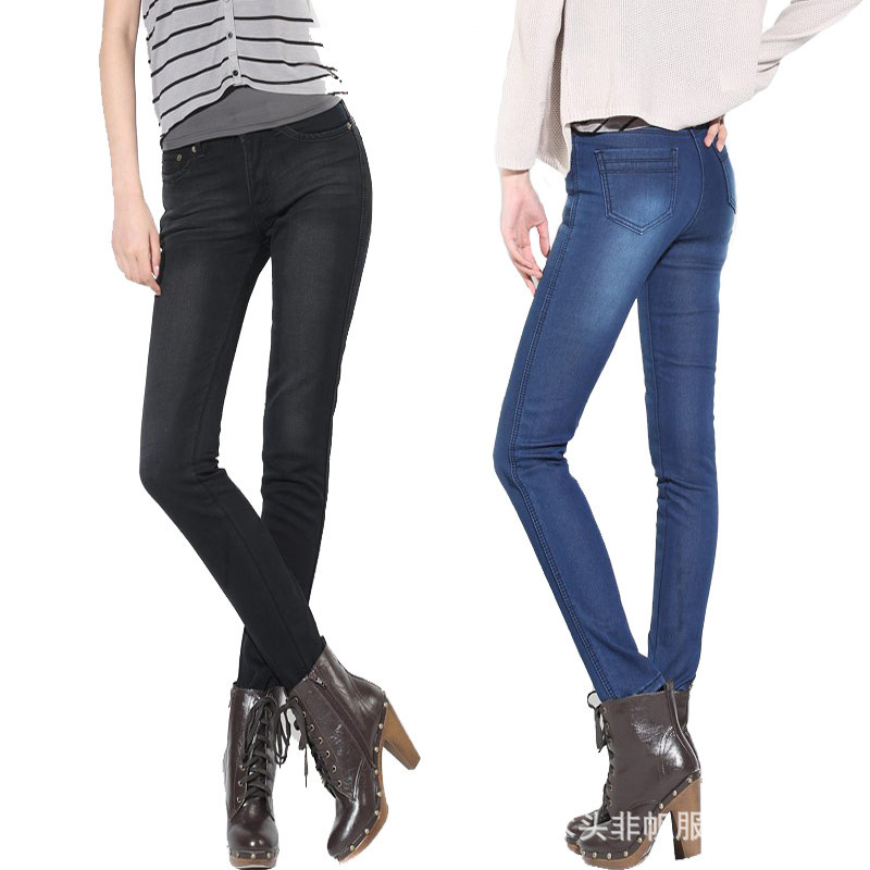 批发采购女式牛仔裤-工厂直销 2013女装修身牛
