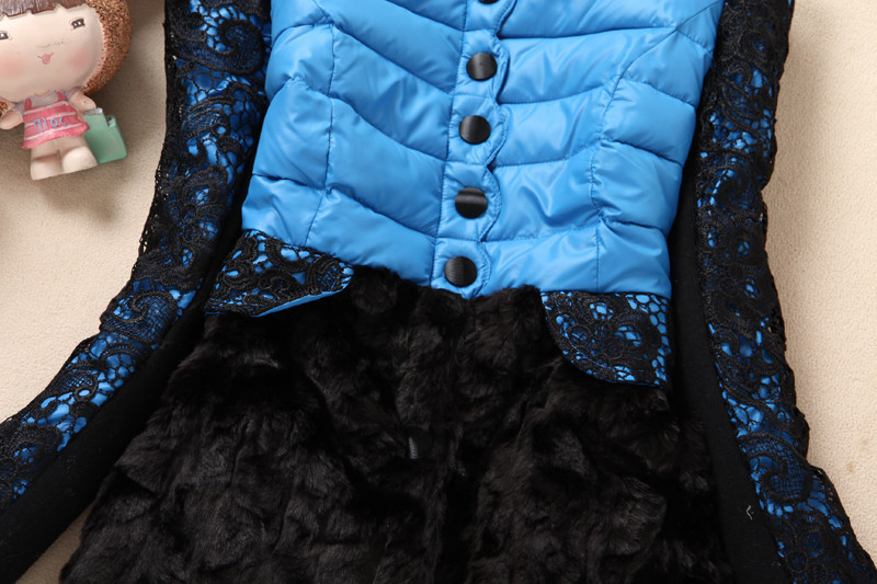 2013冬季新款女装韩版羽绒棉蕾丝<em>女式棉衣</em> 加