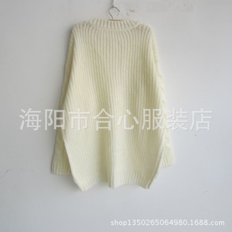 【秋装潮流女装 <em>欧美</em>原单女式<em>花线圆领套头毛</em>