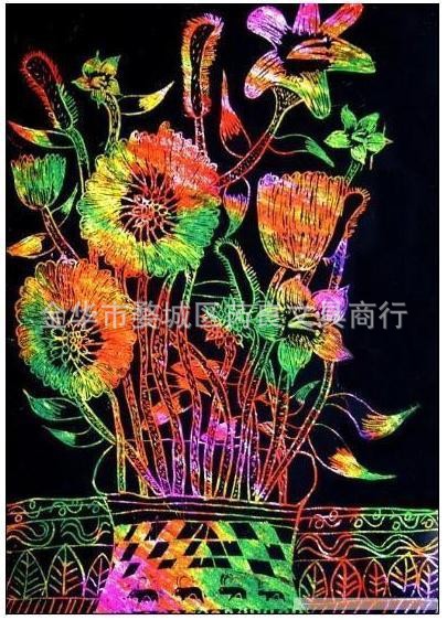 鑫雅美 8开炫彩刮画纸 儿童彩色 10张送笔 大量批发