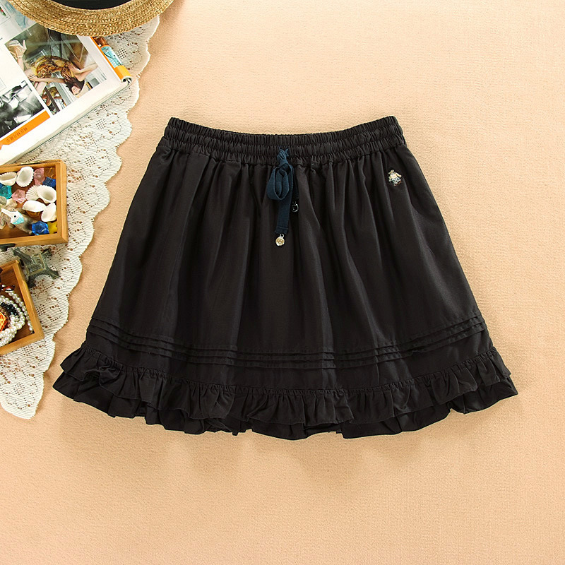 <em>批发</em>女式短裙小熊维尼<em>韩版少女装</em>学院风松紧腰