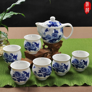 青花茶具 景德镇大茶具7件套茶具陶瓷茶具茶壶茶杯特价新品上市