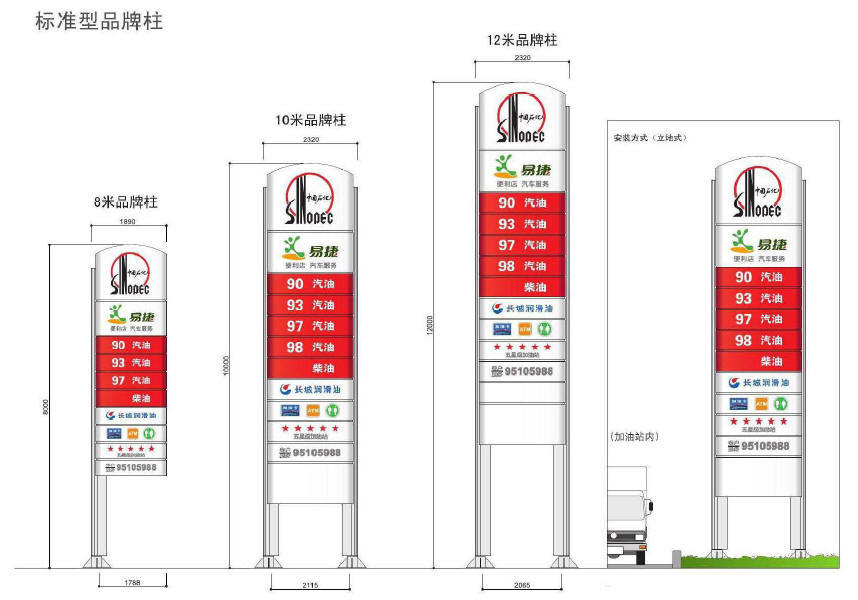 【10米中石化加油站品牌柱】
