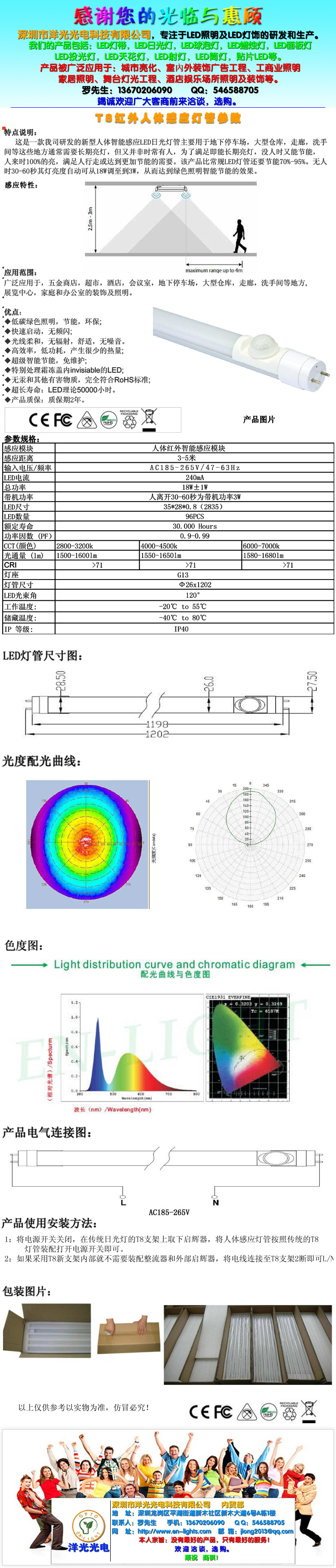 T8人体感应灯