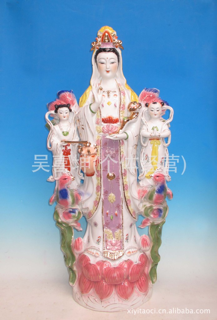陶瓷佛像/潮州陶瓷佛像批发/陶瓷观音/观音菩萨 2.1米站观音图片_5