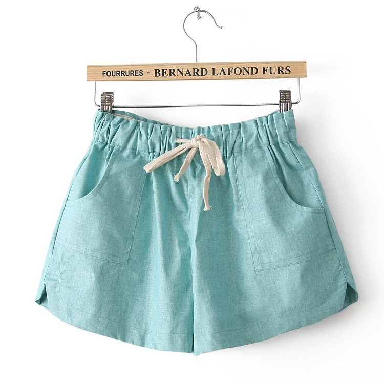 2013新款糖果色小清新森林系百搭棉麻<em>松紧</em>腰