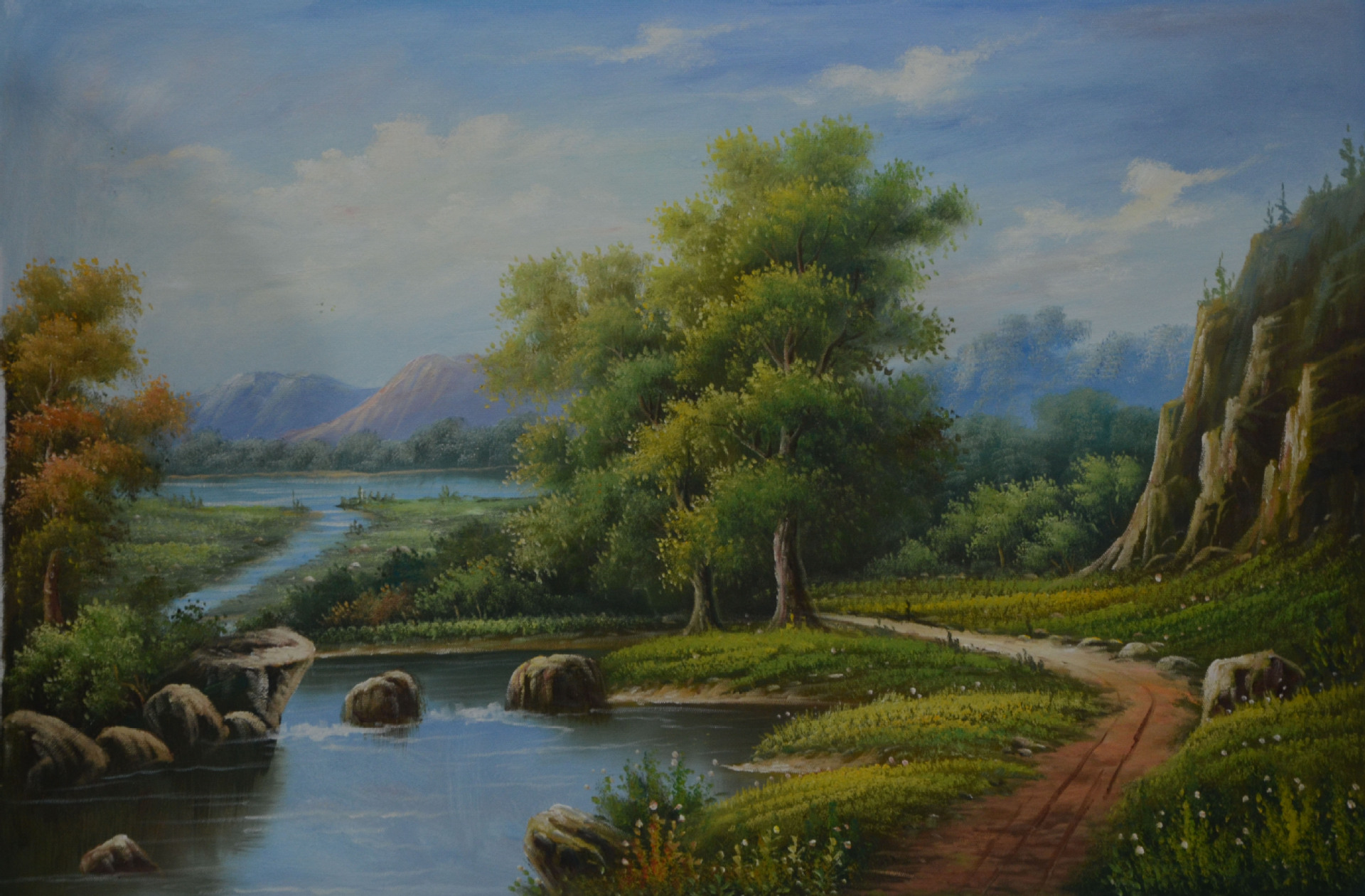 【国勇油画】厂家直销 桂林山水风景油画 手绘油画 风景油画