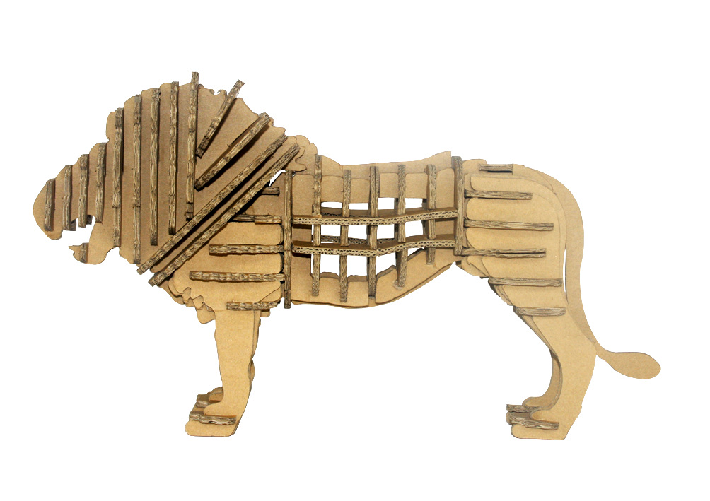 【纸质3D立体拼图动物模型 益智玩具 动物狮子