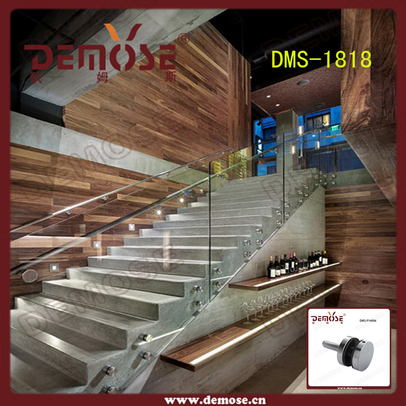 【热销产品 DMS-1818 楼梯扶手 侧装钢化玻璃