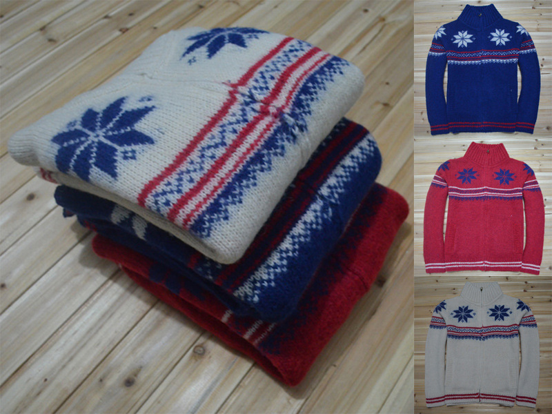 tch soda 男式休闲长袖彩色提花<em>高领开衫毛衣</em> 