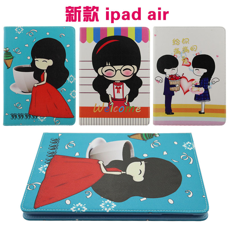 廠傢直銷ipad air最新款超萌女孩iPad5帶休眠蘋果保護殼工廠,批發,進口,代購