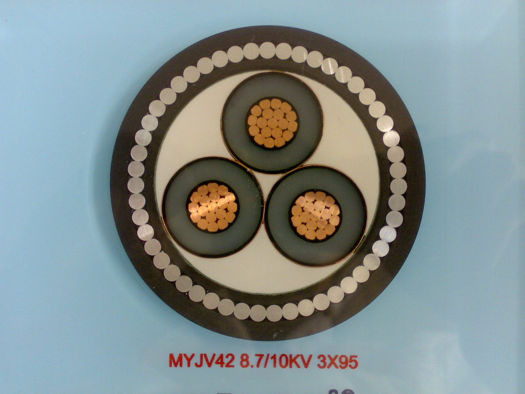 高压电缆细钢丝铠装 yjv32 8.7/10kv 3*25