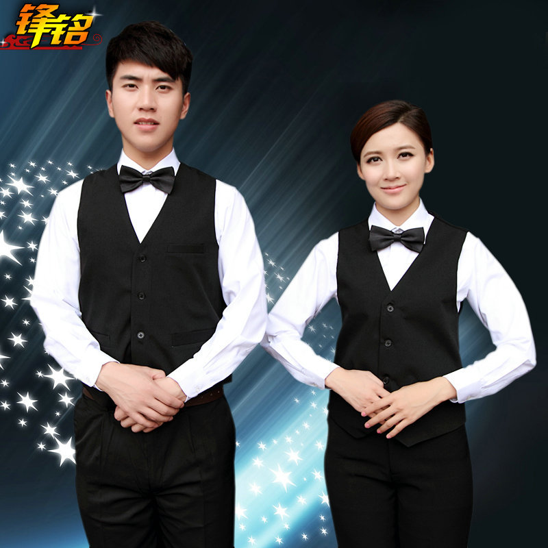 酒店工作服秋冬装 西餐厅 服务员工作服长袖 K