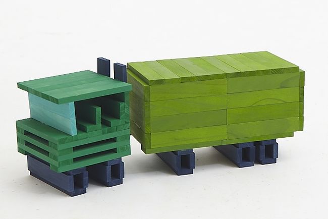 citiblocs 100块冷色高精度堆塔积木 获奖玩具 益智木制积木