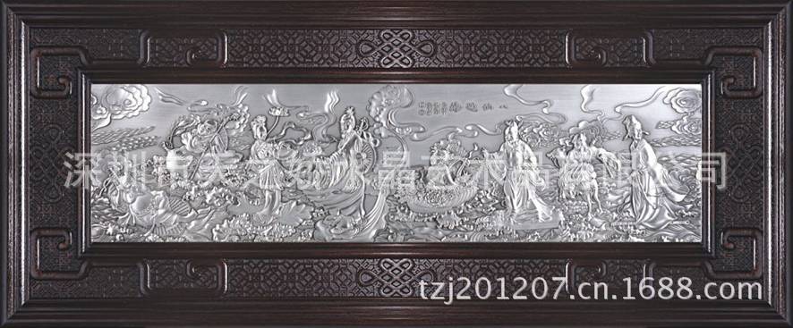八仙过海纯锡浮雕画1538