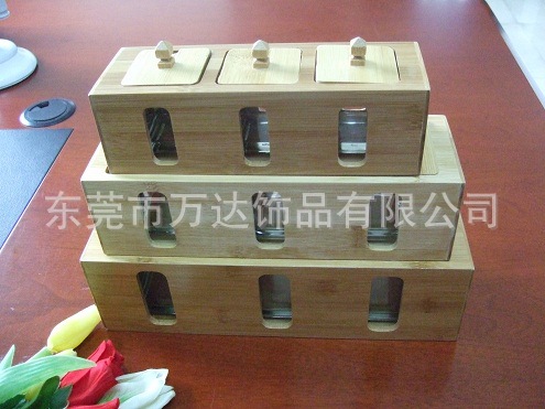 竹艺三瓶调味盅