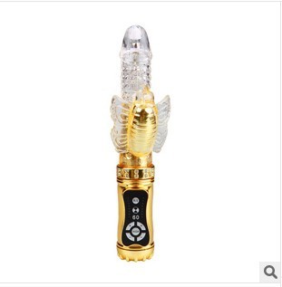 伸縮搖擺震動女用G點防水轉珠棒自慰器具 1