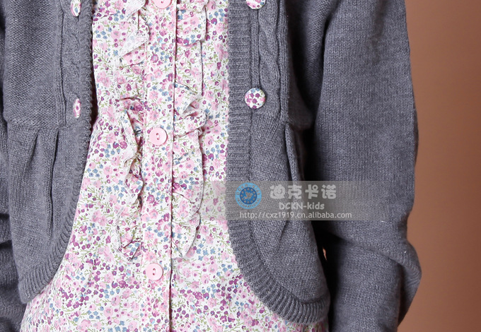 【春秋款 雅艺小精灵女童假两件<em>毛衣</em>开衫 中童