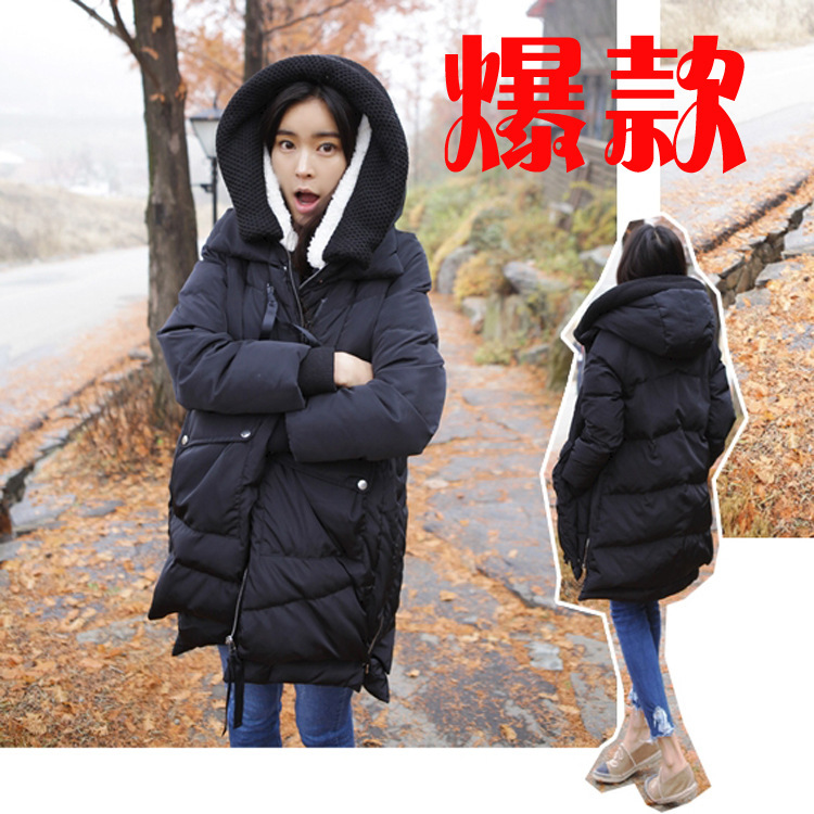 2013<em>冬装</em>羽绒服<em>女韩版加厚</em>女款毛线帽<em>冬季</em>正