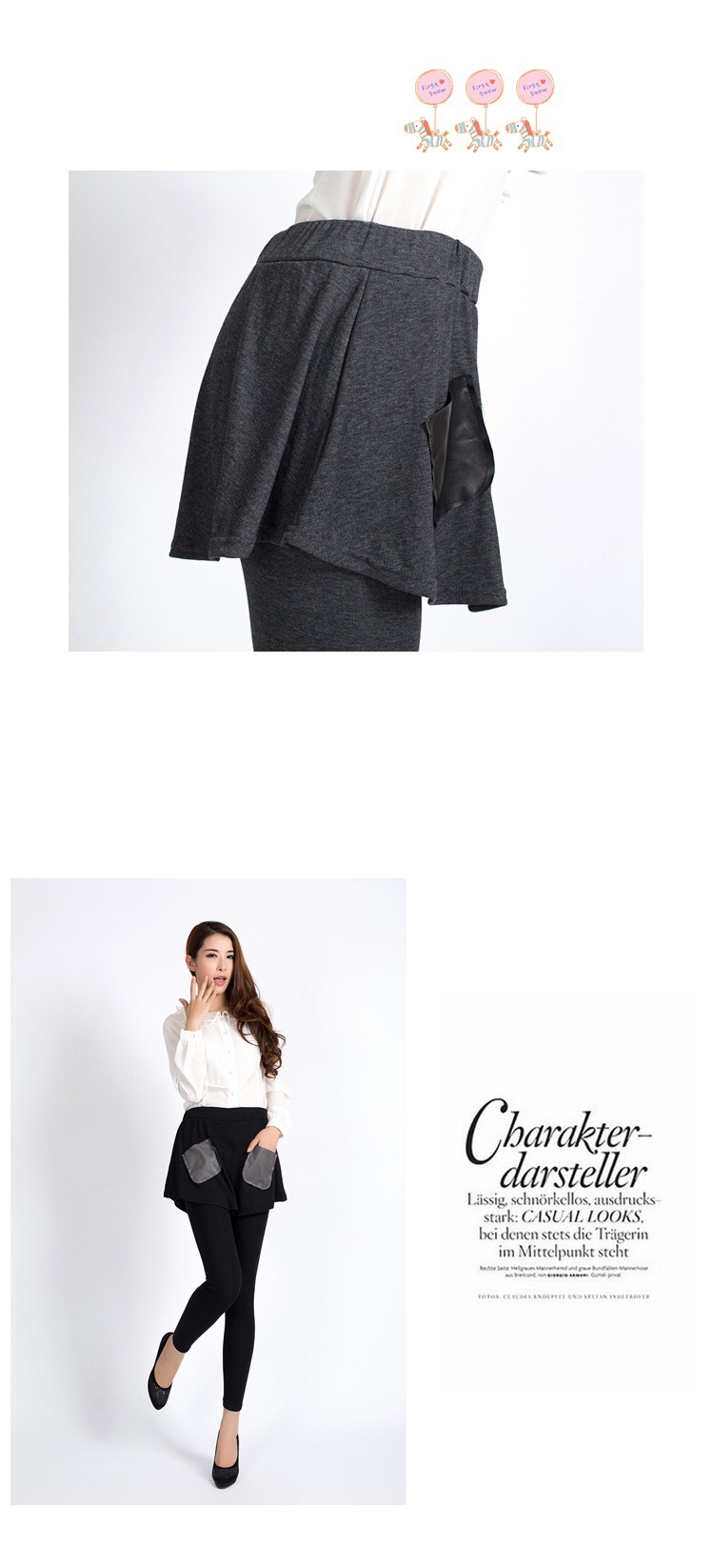 D813 仿皮真口袋大百褶 (14)