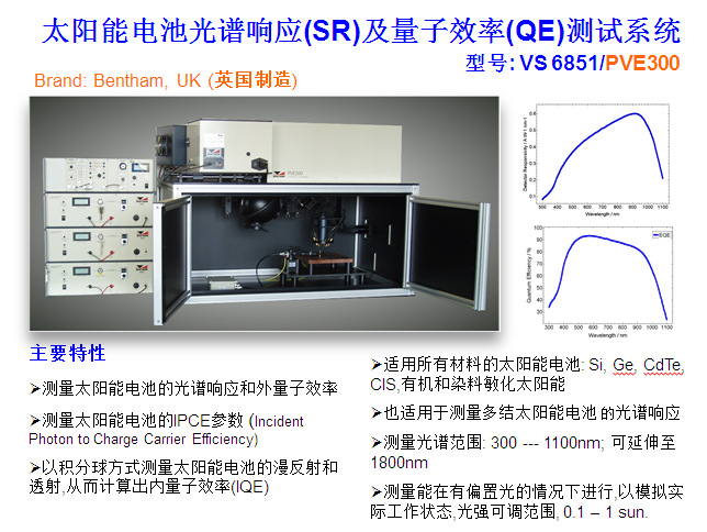 VS 6851太陽能電池光譜響應(SR)及量子效率(QE)測