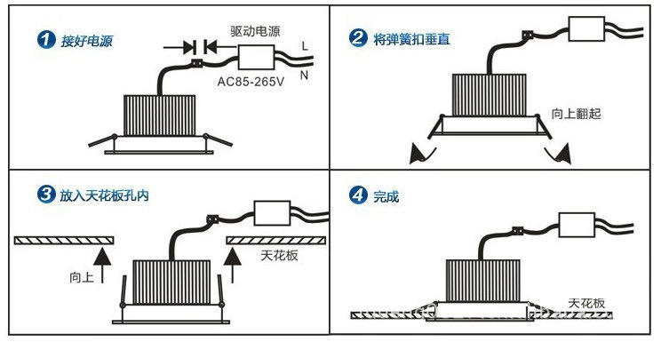 筒灯安装说明