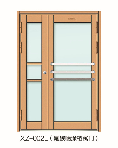 厂家直销西州牌氟碳喷涂楼宇门xz-001l 高档玻璃单元门