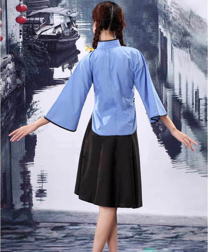 民国女学生装五四青年装棉制服诱惑 女装校服毕业服合唱演出服图片_4