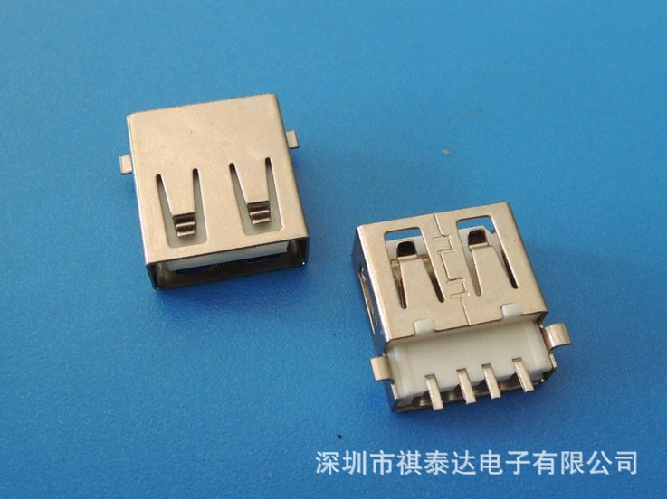 USB AF 沉板SMT無邊連接器體QTD-USB-AF-1