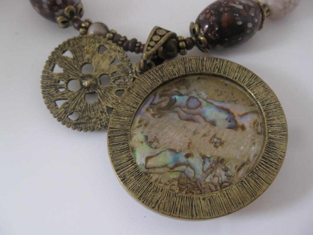 【FARA外贸原单深海圆纯天然贝壳鲍鱼贝项坠