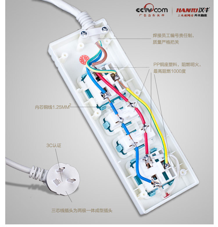 接线插座-汉牛HN-101 插排插线开关插座生产厂
