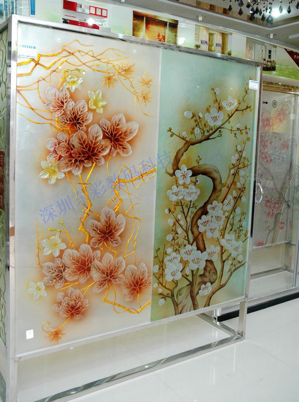玻璃门雕花打印效果