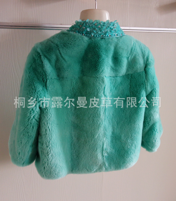 【实拍13女装冬装新款<em>特级</em>獭兔毛皮草<em>外套</em>领