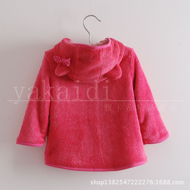外贸儿童服装批发 带帽女童小童<em>珊瑚绒外套</em> 2