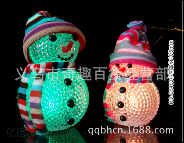 新奇特產品夢幻閃光變色小雪人/電子發光新年聖誕節禮