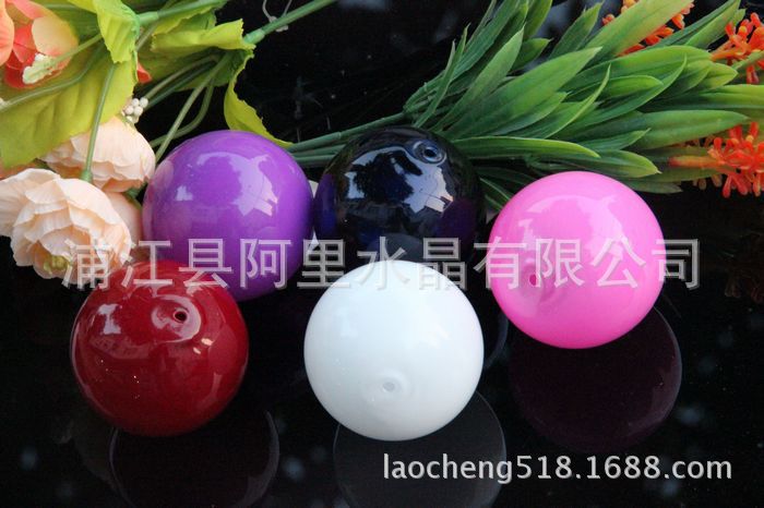 晶韵供应50mm上色圆形空心玻璃球人工吹制酒店KTV装饰