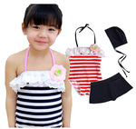 供應兒童泳衣 廠家直銷 女童泳衣造型泳衣1122#藍小組款