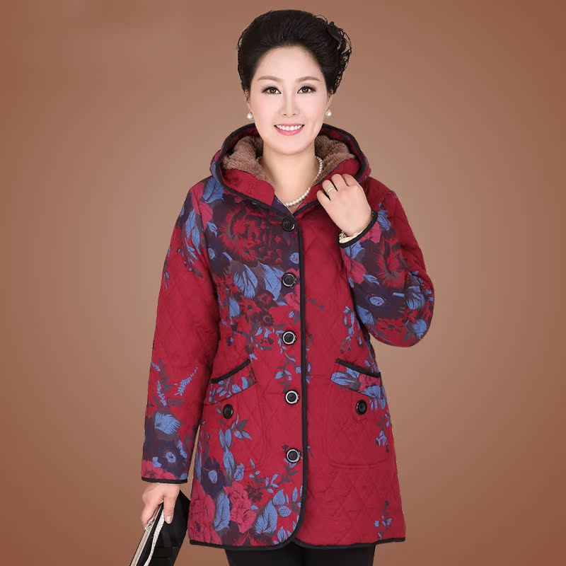 2013中年女装秋冬装棉服妈妈装外套中老年女
