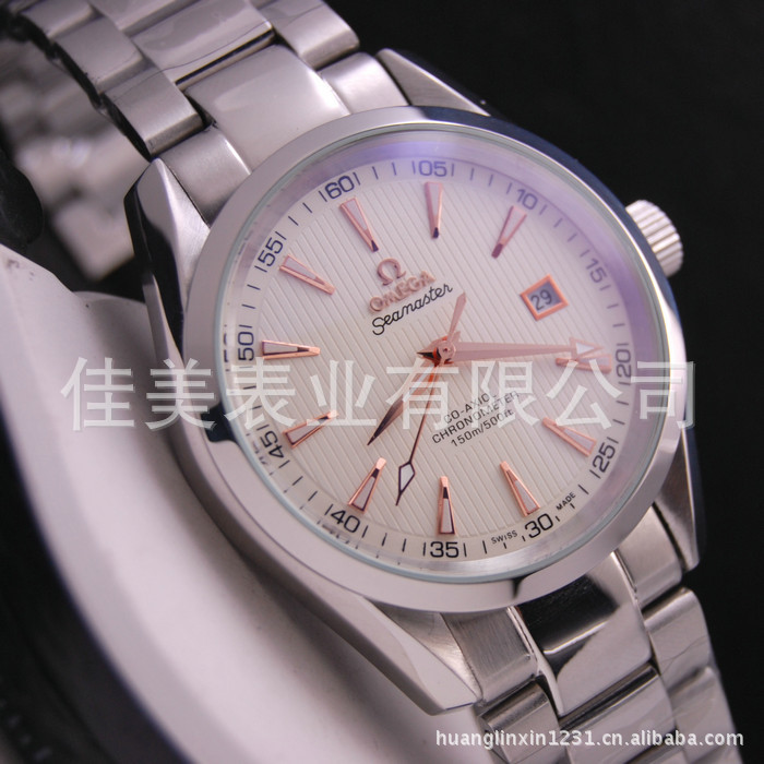 批发手表 白面金针钢带全自动机械表 背透男腕