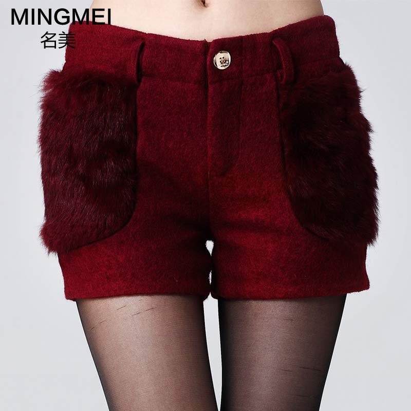 名美专柜2013新款韩版大码休闲<em>修身毛呢短裤</em>