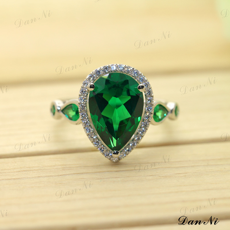 丹妮珠宝925银精工微镶俄罗斯进口纳米绿祖母