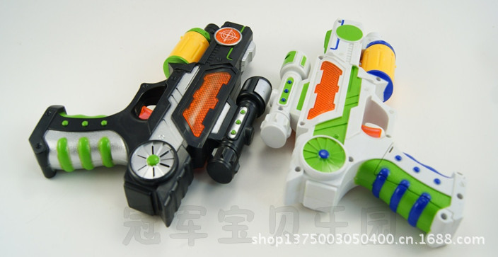 【儿童玩具枪投影发声玩具发光投影枪扣扳机可