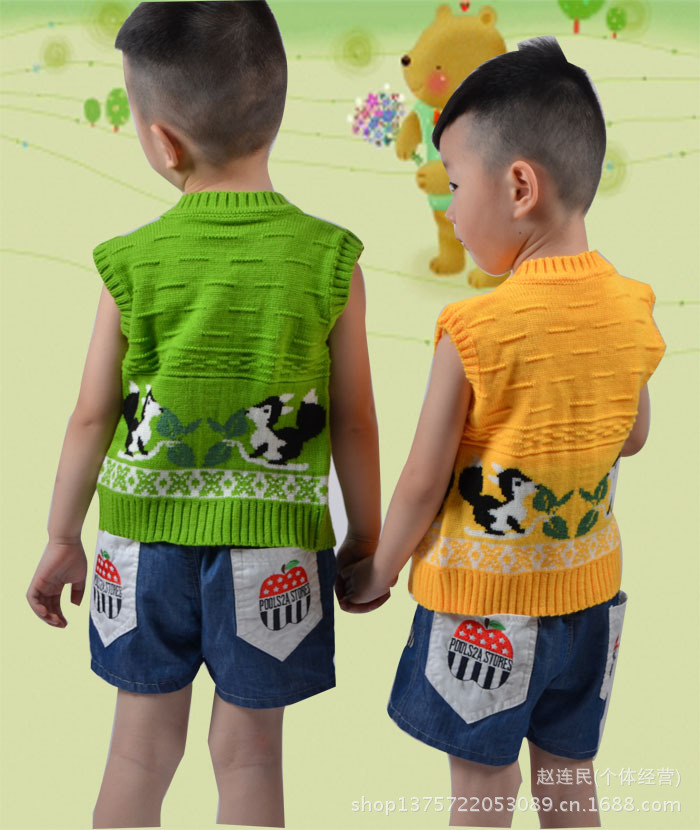 2013新款<em>儿童毛线马甲</em>背心婴幼儿开司米毛衣